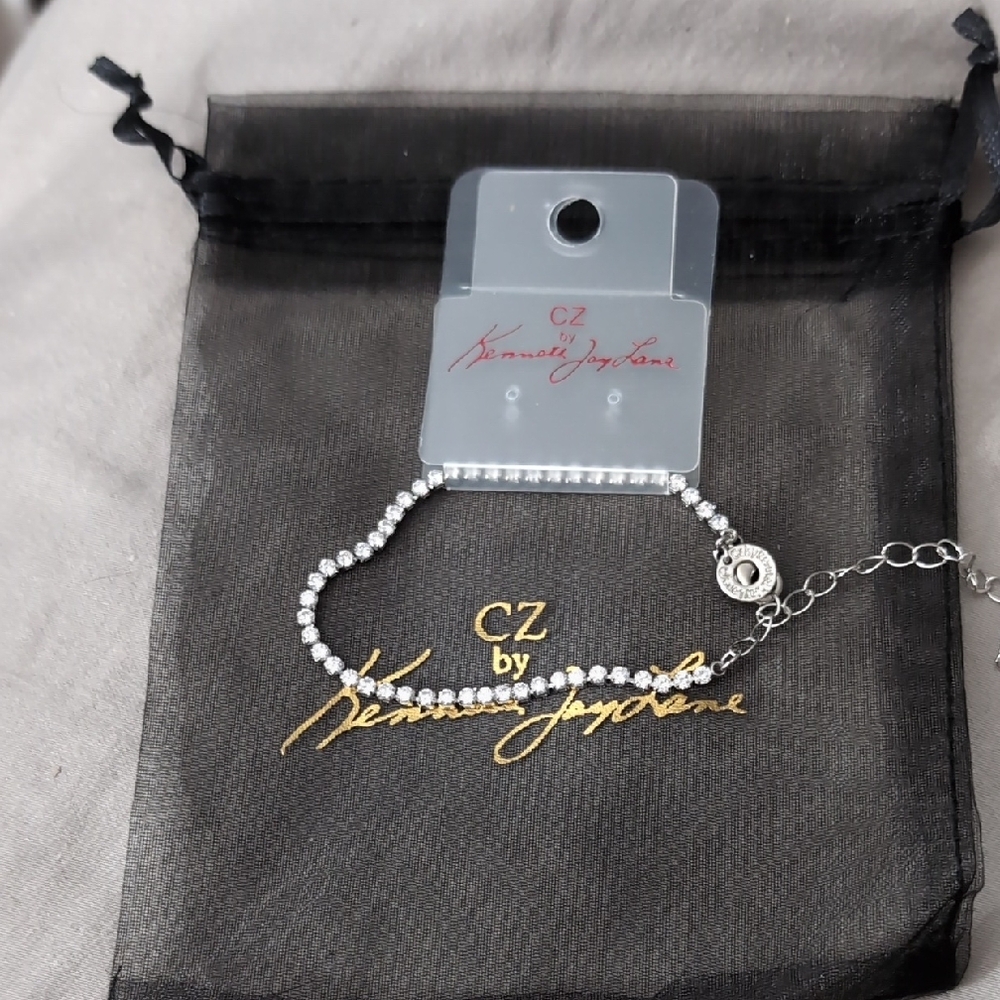 Kenneth Jay Lane Silver CZ Bracelet